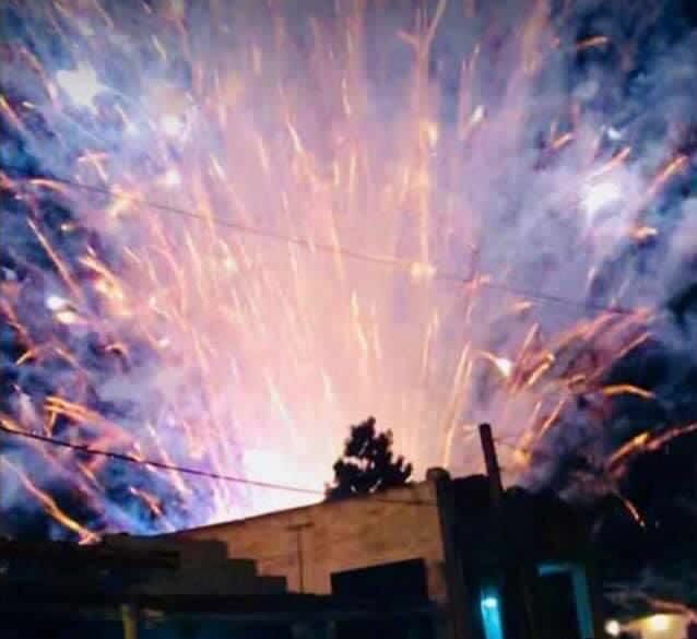 fuegos artificiales en las parrandas de Zulueta